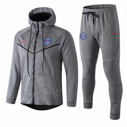 PSG 17/18 Hoody Jacket Top Tracksuit Grey With Pants